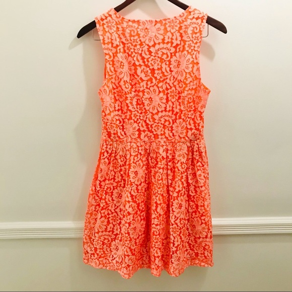 Madewell Lace Blossom Dress 4 orange white summer - Picture 3 of 9